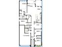 Detailed floor plan of a house layout with bedrooms, bathrooms, kitchen, lanai, and a three-car garage at 1614 Running Tide Pl, Sarasota, FL 34240