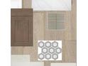 Selection of interior design materials including cabinet door style, tile, countertop, and flooring swatches at 1614 Running Tide Pl, Sarasota, FL 34240