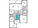 Detailed floor plan showcasing a spacious layout with a central kitchen, study, bedrooms, and a two-car garage at 18421 Vista Park Ter, Venice, FL 34293