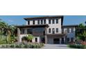 Contemporary two-story home showcasing clean lines, expansive windows and meticulous landscaping enhancing its curb appeal at 26 Harborpointe Dr, Port Richey, FL 34668