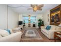 Traditional-style living room featuring comfortable seating, a ceiling fan, and a large window at 841 4Th N Ave # 21, St Petersburg, FL 33701