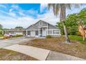 Charming single-Gathering home featuring a well-maintained front yard with a palm tree at 921 Linn Harbor Ct, Tarpon Springs, FL 34689