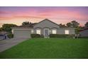 Charming single-story home with a well-maintained lawn and an attached two-car garage at sunset at 5396 Berrien Ave, Spring Hill, FL 34608