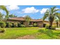Welcoming single-story home with lush green lawn, mature palm trees, and well-maintained landscaping at 1901 Paddock Dr, Plant City, FL 33566