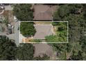 Aerial view of the house highlighting the roofline and surrounding green landscape from above at 3632 E Comanche Ave, Tampa, FL 33610