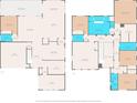 Floor plan of the home's two floors, including dimensions of rooms and layout at 4383 Ortona Ln, Wesley Chapel, FL 33543