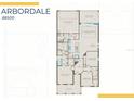 Arbordale floor plan with 3 bedrooms, owner's suite, 2-car garage, cafe, gathering room, and covered lanai at 7621 Highgrove Ave, Bradenton, FL 34210