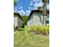 Well-maintained side yard with green grass and manicured landscaping at 10864 Banyan Breeze Blvd, Land O Lakes, FL 34638