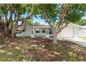 A cute single-Gathering home featuring mature trees and a manicured lawn, providing excellent shade and curb appeal at 3547 Morley Dr, New Port Richey, FL 34652