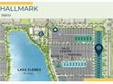 Community map showcasing the location of this lot near the sales center, lake and community amenities at 4547 Gardner St, Bradenton, FL 34210