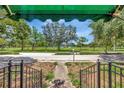 View of the lush front yard and serene park across the street from the home's front porch at 535 22Nd N Ave, St Petersburg, FL 33704