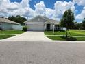 Well-maintained home with a spacious driveway, verdant lawn, and a neatly landscaped yard at 1905 Blue Stream St, Ruskin, FL 33570