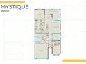 Layout for the Mystique Model home featuring 4 bedrooms, 3 bathrooms, and a 2 car garage at 6162 Winding Pine Dr, Nokomis, FL 34275