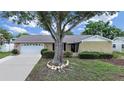 Charming single-story home featuring a large front yard with mature landscaping and a two-car garage at 2209 Kingswood Ln, Brandon, FL 33511