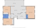 Detailed floor plan showcasing the layout of the home including the bedrooms, living room, and kitchen at 9120 108Th St, Seminole, FL 33772