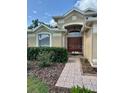 Attractive home facade with covered entryway at 19743 Ellendale Dr, Land O Lakes, FL 34638