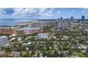 Captivating aerial shot showcasing the city skyline, waterfront, and surrounding neighborhoods from a high altitude at 700 Beach Ne Dr # 606, St Petersburg, FL 33701