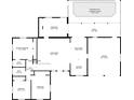 Detailed floor plan showing layout of rooms, including primary bedroom, living room, and kitchen at 2165 Campus Dr, Clearwater, FL 33764