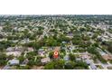 Aerial view of the neighborhood showcasing the home's location in a residential area at 10053 W Bay St, Seminole, FL 33776
