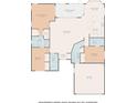 Detailed floor plan layout showcasing the dimensions and layout of the bedrooms, living areas, and garage at 18549 Grand Club Dr, Hudson, FL 34667