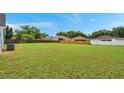 Large, green backyard is fully fenced, offering privacy and ample space for recreation at 243 Chardonnay Pl, Valrico, FL 33594