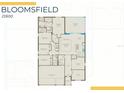 Detailed floor plan showcasing the layout of the house, including bedrooms, bathrooms, and living spaces at 2589 Winding Creek Trl, North Port, FL 34289