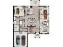 Open-concept floor plan with a spacious living room, modern kitchen, and four bedrooms, perfect for Gathering living at 2560 S Biscayne Dr, North Port, FL 34287