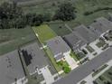 Overhead view of the home showcasing its neat landscaping, ample backyard space, and overall property layout in neighborhood at 13735 Wineberry Dr, Dade City, FL 33525