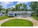 Attractive home with a lush lawn, blue window trim, and an American flag by the front door at 3652 18Th N Ave, St Petersburg, FL 33713