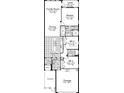 Detailed floor plan illustrating the layout of the home, including the bedrooms, kitchen, and living spaces at 288 Villa Corte Dr, Lutz, FL 33549
