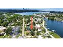 Expansive aerial view of property's location near bay with downtown skyline at 321 42Nd S Ave, St Petersburg, FL 33705