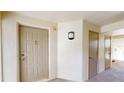 Condo entryway showing the unit door and outdoor lighting at 3232 Lake Pine E Way # A2, Tarpon Springs, FL 34688