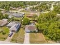 Home is surrounded by other homes and lush trees creating a peaceful residential environment at 3485 Dothan Ave, Spring Hill, FL 34609
