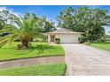 Beautiful home featuring a well-manicured lawn and mature palm tree at 2875 Lomond Dr, Palm Harbor, FL 34684