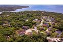 Aerial view of homes surrounded by a verdant landscape, showcasing a neighborhood with water features and mature trees at 7849 Marsh Pointe Dr, Tampa, FL 33635