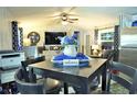 Comfortable living room with decor, TV and ceiling fan at 5248 Antigua Dr, Zephyrhills, FL 33541