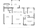 Detailed floor plan showcasing the layout of the house, including room dimensions, kitchen, bedrooms, and bathrooms at 2005 Jefferson Ave, Dunedin, FL 34698