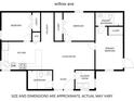Detailed floor plan showcasing the layout of the bedrooms, bathrooms, kitchen, living room, and other spaces in the house at 8405 N Willow Ave, Tampa, FL 33604