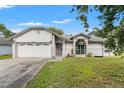 Single-story home with attached garage and well-maintained front yard at 13991 Coronado Dr, Spring Hill, FL 34609