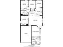 Detailed floor plan showcasing layout with dimensions of bedrooms, living spaces, bathrooms, and kitchen at 1319 Dew Bloom Rd, Valrico, FL 33594
