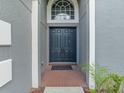 Inviting front entrance featuring double doors and a brick-lined walkway at 2812 Windcrest Oaks Ct, Valrico, FL 33594