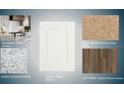 Selection of finishes including white subway tile, shaker cabinets, ornamental granite, and jasmine grove flooring at 2791 Peake St, North Port, FL 34286