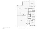 Black and white floor plan showing dimensions and layout of the home at 2791 Peake St, North Port, FL 34286