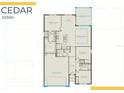 Detailed floor plan showcasing the layout of the Cedar 01500 model, including the owner's suite and garage at 5719 Silverside Pine Ct, Lakewood Ranch, FL 34211