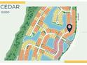 Community map illustrating lot locations within the Cedar 01500 neighborhood, with easy access to amenities at 5719 Silverside Pine Ct, Lakewood Ranch, FL 34211