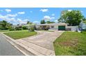 Quaint single-story home with a circular driveway, lush lawn, and well-maintained landscaping at 2502 Tropical Shores Se Dr, St Petersburg, FL 33705