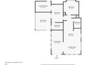 Floorplan showing the layout of rooms, including the living room, kitchen, bedrooms, and bathrooms at 35045 Cynthia Ave # 35945, Zephyrhills, FL 33541