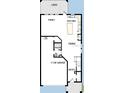 Detailed floor plan showcasing the layout of the first floor, including a three-car garage and kitchen at 3275 Guanabana Xing, Wesley Chapel, FL 33543
