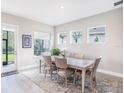 Cozy dining room featuring a table with six chairs and views of the backyard at 3603 Tour Trce, Land O Lakes, FL 34638