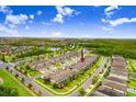 Scenic aerial view of townhome and surrounding neighborhood, highlighting community amenities at 17378 Cruiser Bnd, Land O Lakes, FL 34638